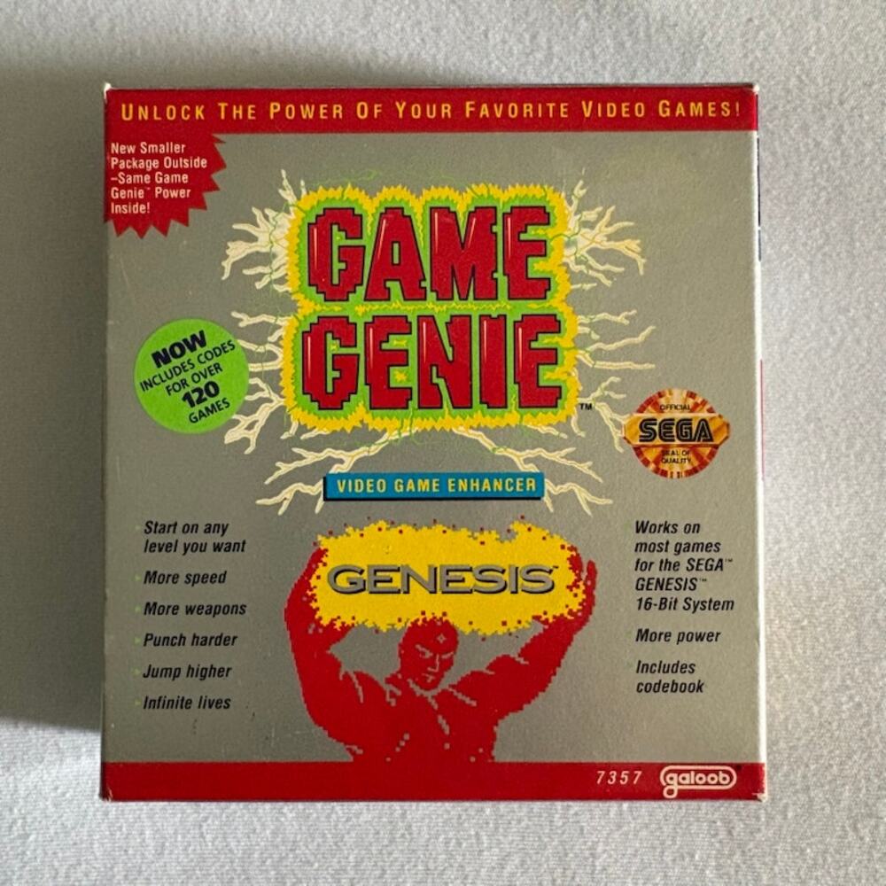 Sega Genesis Game Genie Model 7357 In Box w/Manual Tested Working